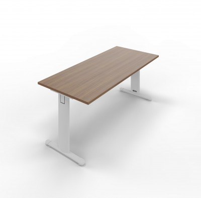 Melamine desk with standard T legs. Sizes: 1600Lx800Dx745H mm.