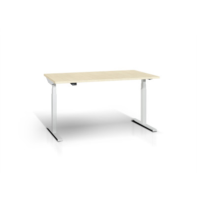Scrivania elevabile mm 1400. Bianco/Acero
