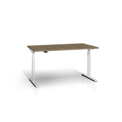 Scrivania elevabile mm 1400. Bianco/Noce