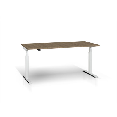 Scrivania elevabile mm 1600. Bianco/Noce