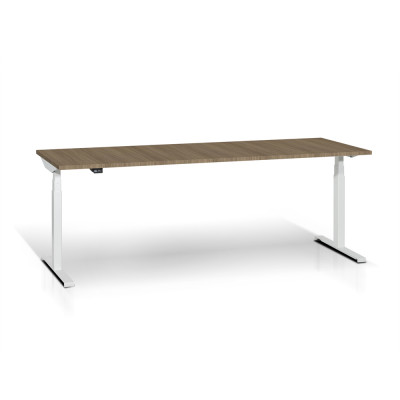 Scrivania elevabile mm 2000. Bianco/Noce