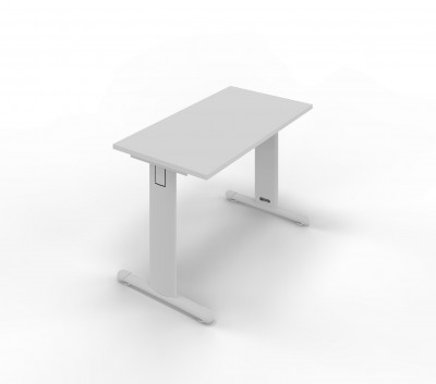 Service table in melamine with standard T legs. Sizes: 800Lx600Dx745H mm.