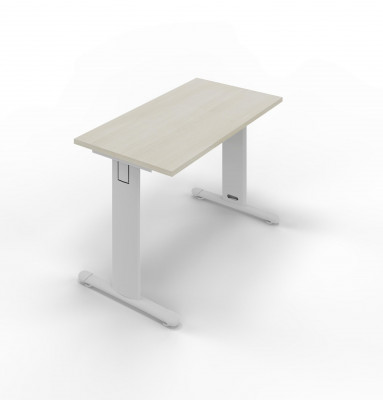 Service table in melamine with standard T legs. Sizes: 1200Lx600Dx745H mm.