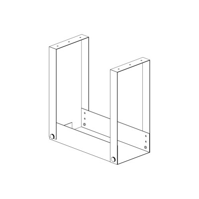 White suspended cpu holder. Sizes: mm 230Lx490Dx560H.