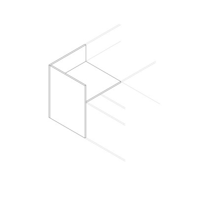 Modulo angolare reception dx mm 825x825. Acero
