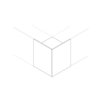 Modulo angolare reception sx mm 825x825. Acero