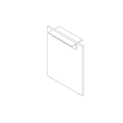 Fianco intermedio reception mm 570x720h. Acero