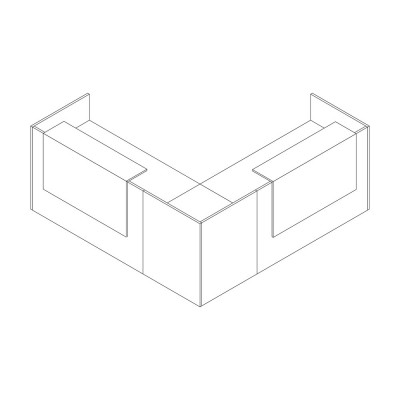 Banco reception angolare sx mm 2250x2250x1050h