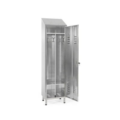 Spogliatoio inox 1 posto con tramezza