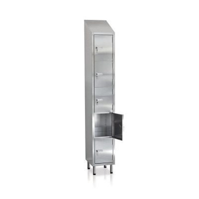 Cabinet 10 compartments stainless steel mm. 615Lx400Dx1930+2140H.