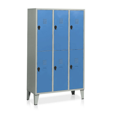 Spogliatoio 6 vani mm 1020x500. Grigio/Blu