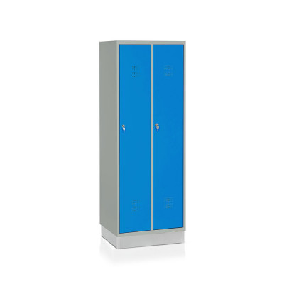 Spogliatoio 2 posti mm 610x500 c/zoccolo. Grigio/Blu