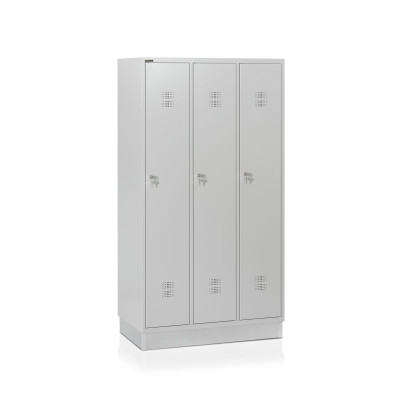 Spogliatoio 3 posti mm 905x500 c/zoccolo. Grigio