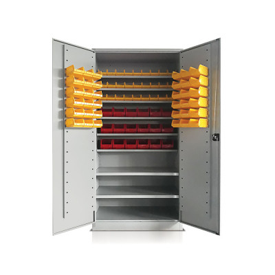 Cabinet with 81 containers. Grey.