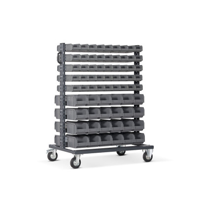 Carrello con n.45+45 contenitori P750GR e n.24+24 P751GR