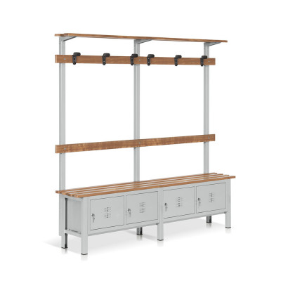 Panca con appendiabiti e p/scarpe mm 2000. Grigio