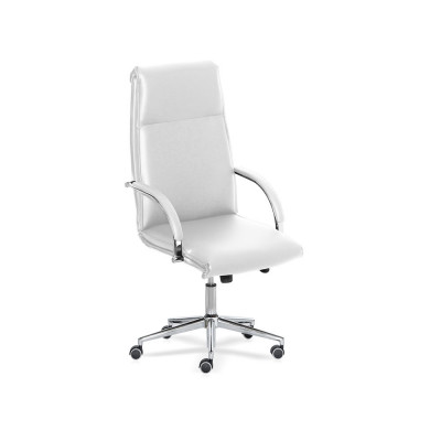 Poltrona Acquario schienale alto ecopelle bianco