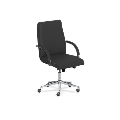 Poltrona Acquario schienale medio ecopelle nero