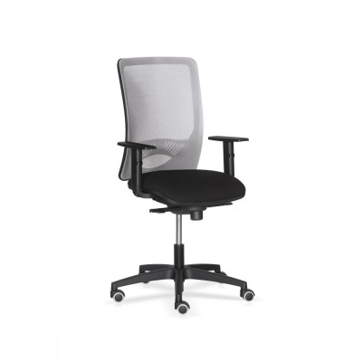 Poltrona Idra rete grigia tessuto nero con braccioli