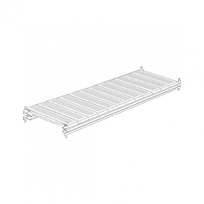 Complete shelves with small shelves and horizontal beams for series 45. Sizes: mm 1800Lx800P.