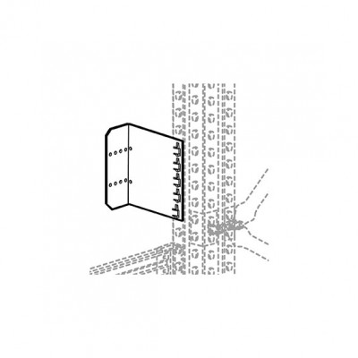 Staffa dx per pannelli in rete per scaffalature. Zincato