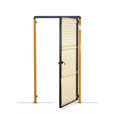 Porta in rete con serratura mm 1114x2000h. Giallo/Nero