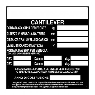 Targa per cantilever