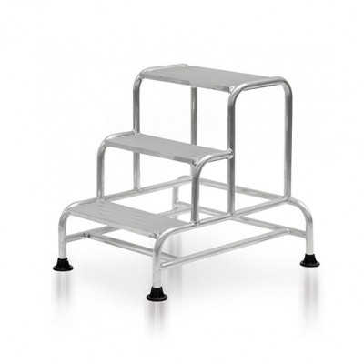 Sgabello professionale fisso in alluminio a 3 gradini