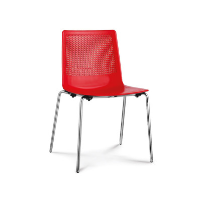 D2544RO Sedia Astra polipropilene rosso