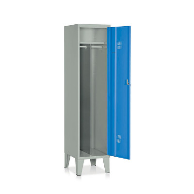 E520GB Locker with 1 compartment with partition mm. 415Lx500Dx1800H. Grey blue.