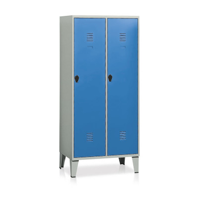 Spogliatoio 2 posti con tramezza mm 810x500. Grigio/Blu
