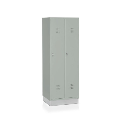 Spogliatoio 2 posti mm 610x500 c/zoccolo. Grigio