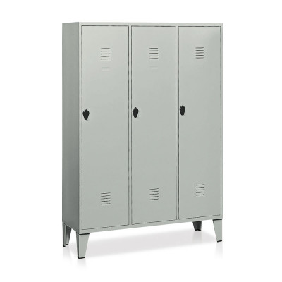 Spogliatoio 3 posti con tramezza mm 1200x500. Grigio