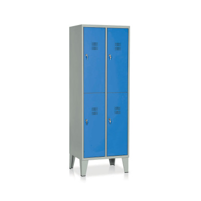 E542GB Locker 4 compartments mm. 610Lx500Dx1800H. Grey/blue.