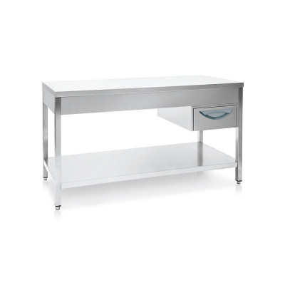 Stainless steel table mm. 1600Lx700Dx850/900H.