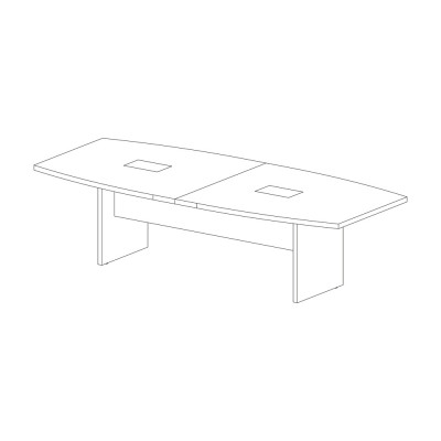 Tavolo con top access mm 2800x1200x740h. Rovere