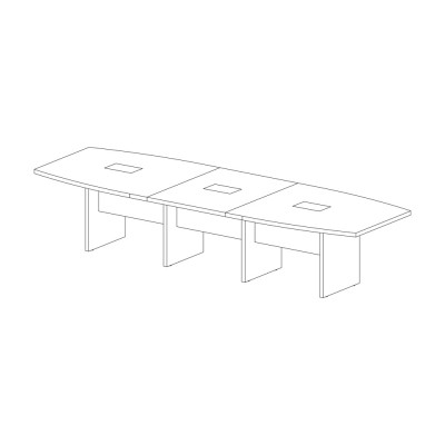 Tavolo con top access mm 3700x1200x740h. Rovere