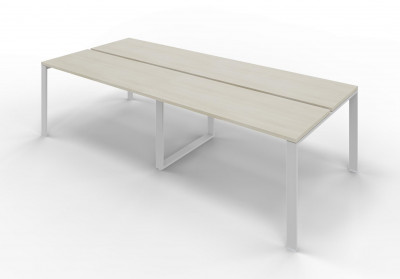 Rectangular meeting table U legs with opposing tops. Sizes: mm 2800Lx1240Dx745H.