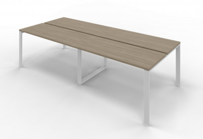 Rectangular meeting table U legs with opposing tops. Sizes: mm 2800Lx1240Dx745H.