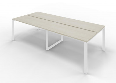 Rectangular meeting table U legs with opposing tops. Sizes: mm 2800Lx1240Dx745H.