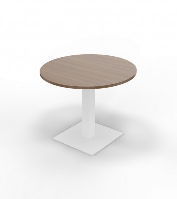 Tavolo tondo mm 1050x745h. Alluminio/Noce