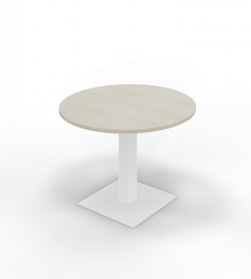 Tavolo tondo mm 1050x745h. Bianco/Acero