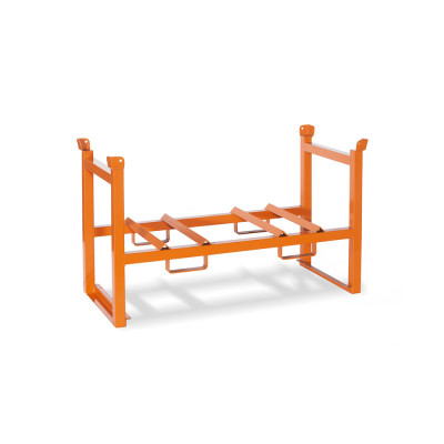 Stackable drum holder mm. 1335Lx600Dx750H. Orange.