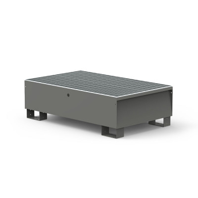 Vasca in lamiera per 2 fusti. Grigio