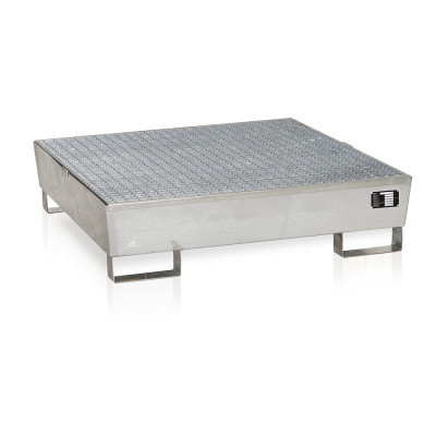 Vasca in lamiera per 4 fusti. Zincata