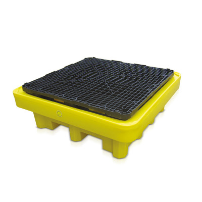 Vasca in polietilene per 4 fusti. Giallo